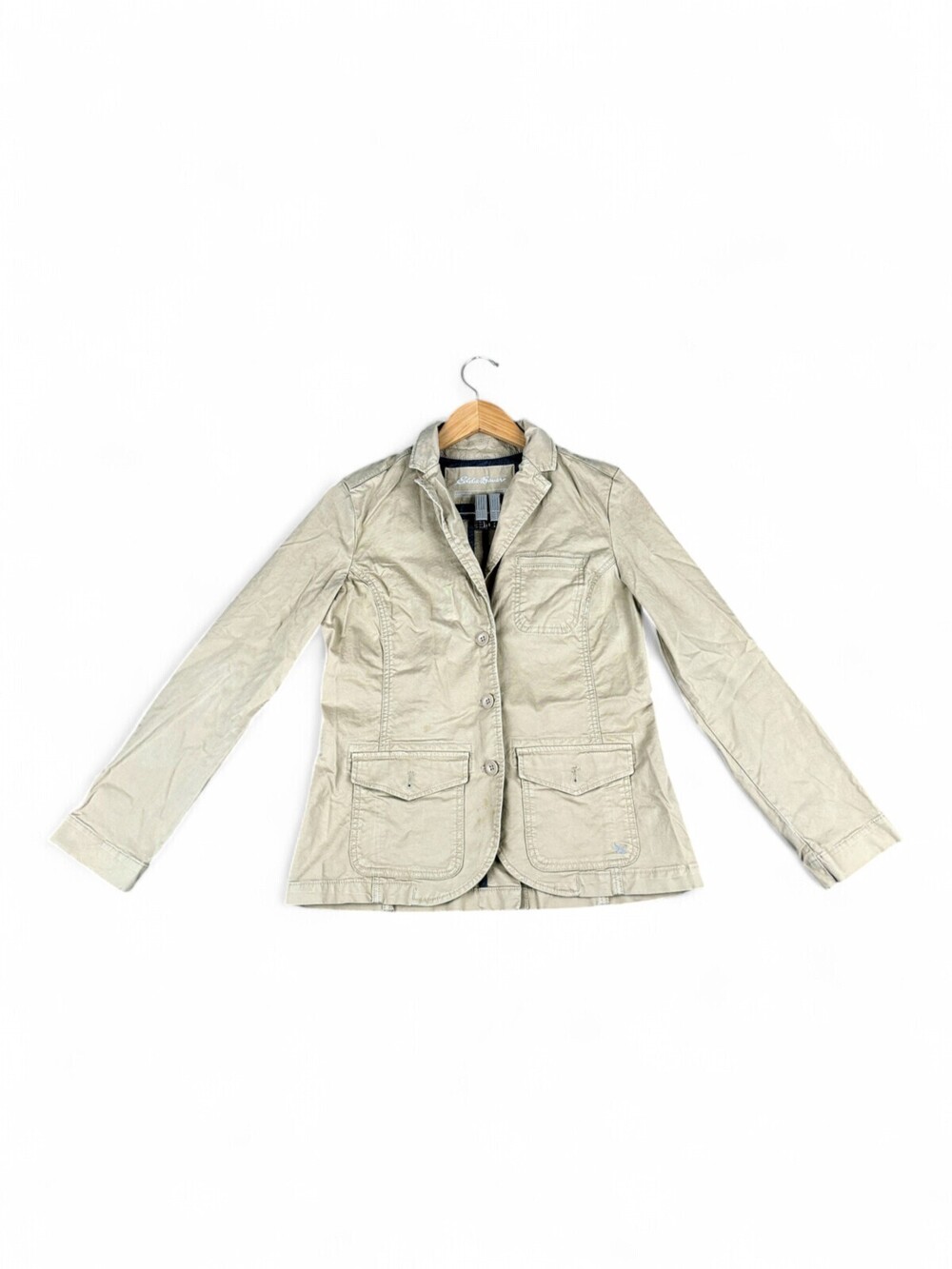 Eddie Bauer Women's Blazer Beige Button Front Size 8
